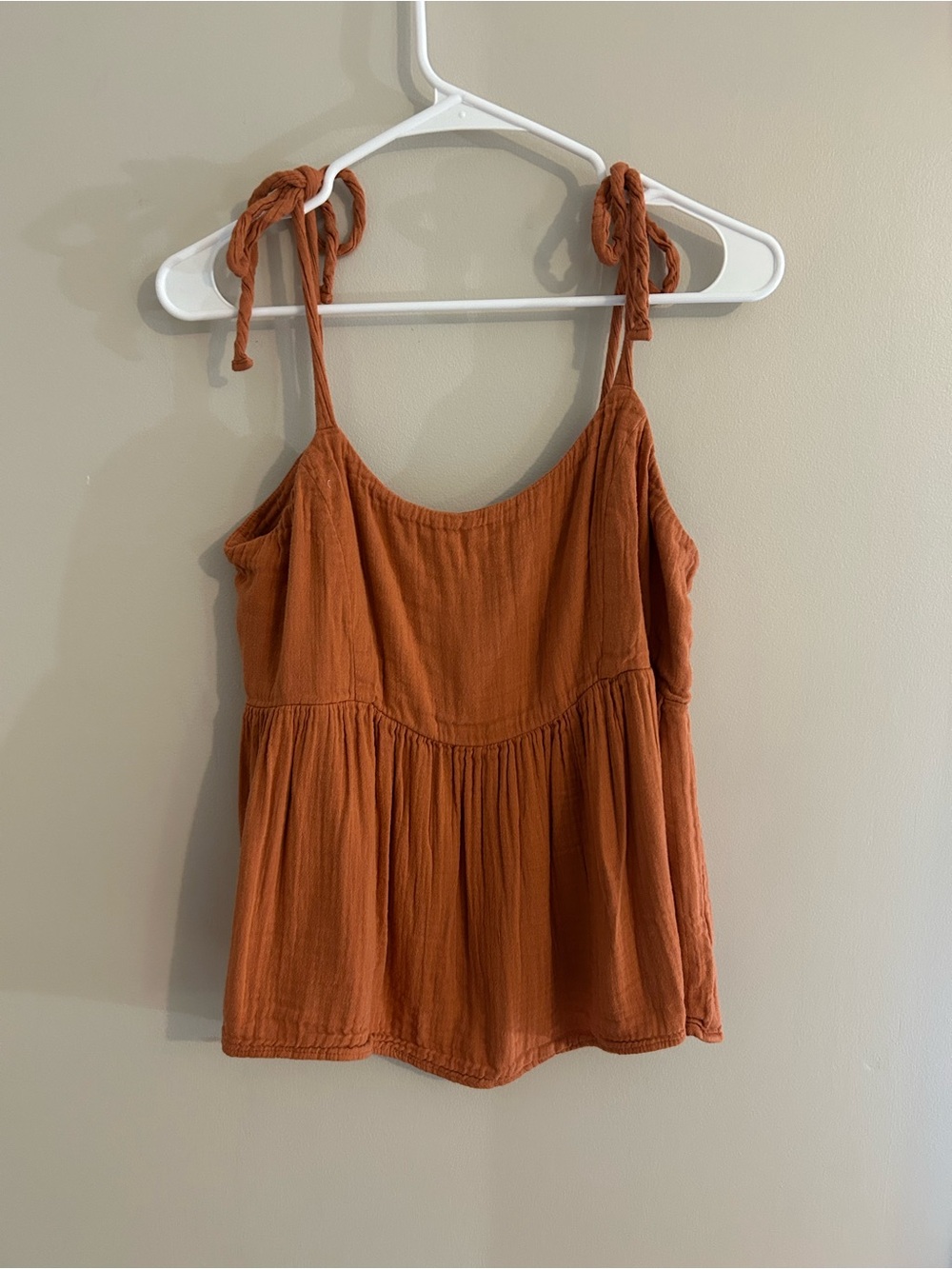 Old Navy Rust Tie-Shoulder Tank